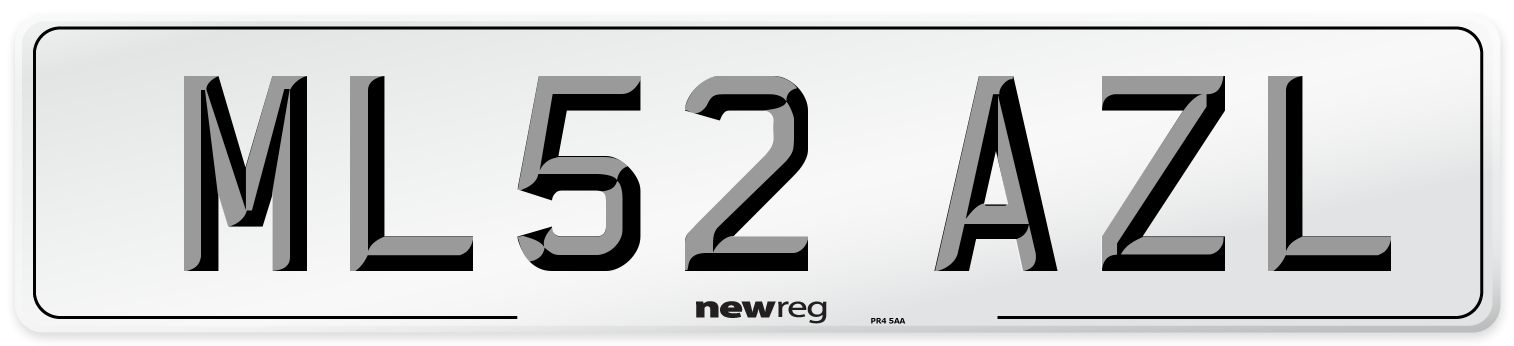 ML52 AZL Number Plate from New Reg